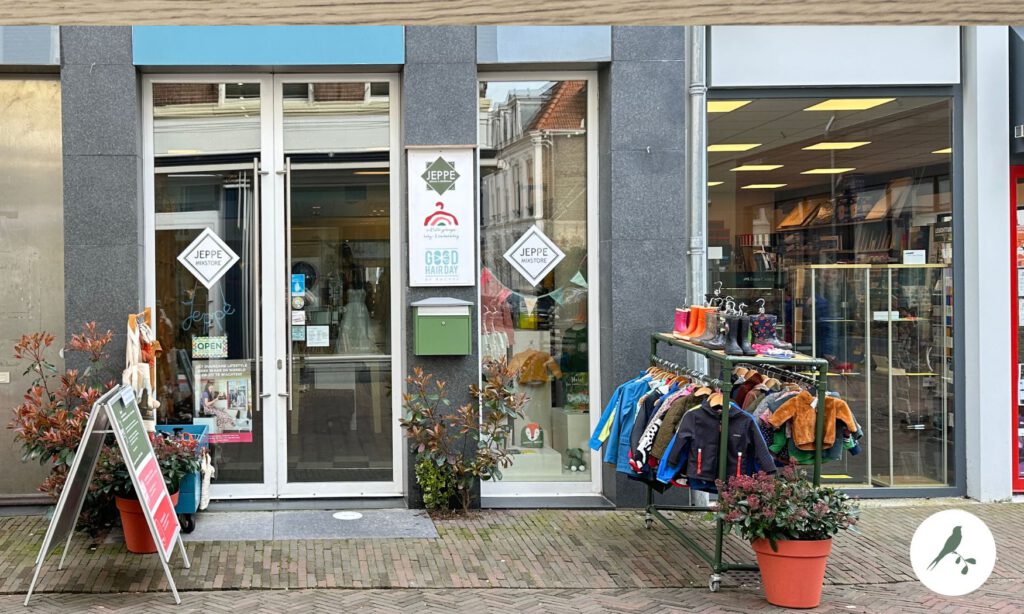 Jeppe, voor duurzame en lokale kleding, kleinste kapsalon van Deventer