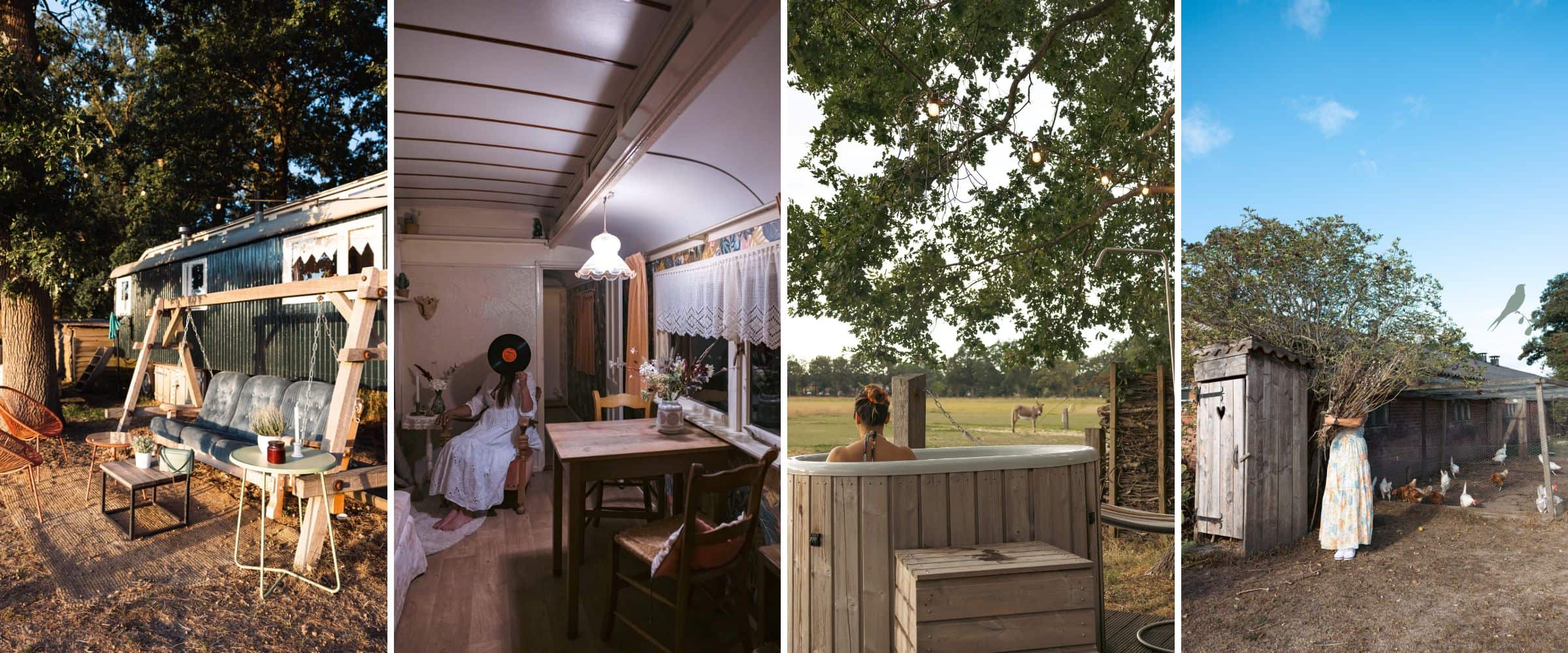 Boerderij de Kleine Wildenberg - sfeer buiten binnen uitzicht natuur stijlvolle Pipowagen - Tiny house - Diepenveen Deventer